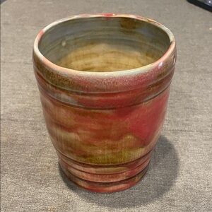 Ceramic Vase/container- Red and Green